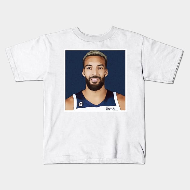 Rudy Gobert Kids T-Shirt by Playful Creatives